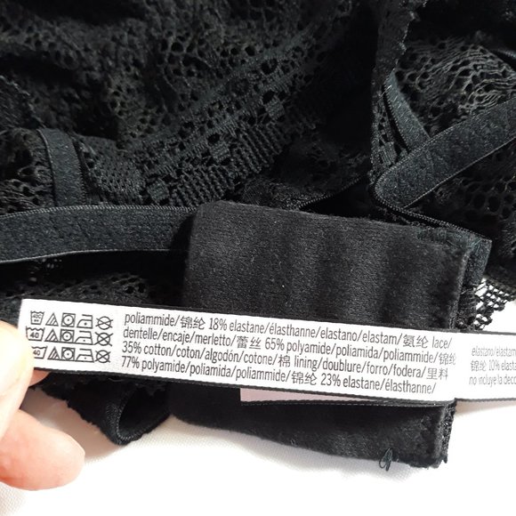 Victoria's Secret Black Lace Bralette Unpadded Size S/P/Ch C75 - Picture 11 of 11